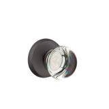 Emtek - Privacy, No.2 Rosette, Providence Crystal Knob, FB - Flat Black Bronze Patina