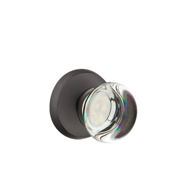 Emtek - Privacy, No.2 Rosette, Providence Crystal Knob, FB - Flat Black Bronze Patina
