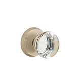 Emtek - Privacy, No.2 Rosette, Providence Crystal Knob, TWB - Tumbled White Bronze