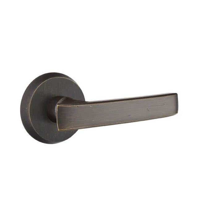 Emtek - Privacy, No.2 Rosette, Yuma Lever, LH, MB - Medium Bronze Patina