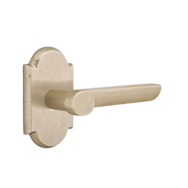 Emtek - Concealed, Passage, No.1 Rosette, Aurora Lever, TWB - Tumbled White Bronze