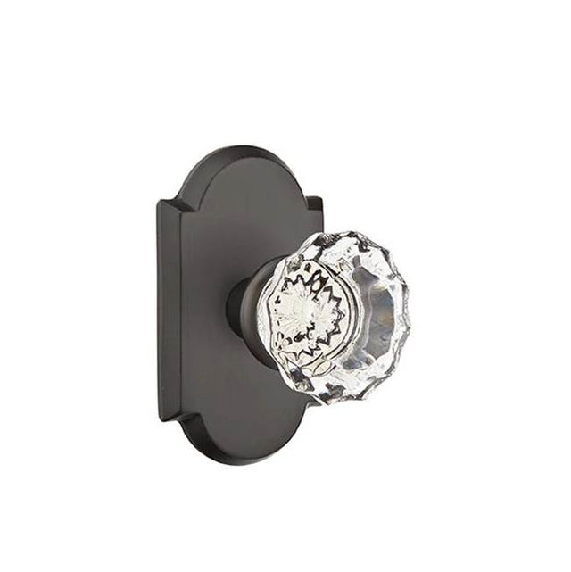 Emtek - Dummy, No.1 Rosette, Astoria Clear Knob, FB - Flat Black Bronze Patina
