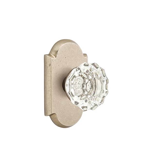 Emtek - Dummy, No.1 Rosette, Astoria Clear Knob, TWB - Tumbled White Bronze