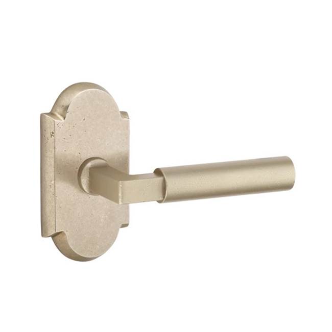 Emtek - Dummy, No.1 Rosette, Bryce Lever, TWB - Tumbled White Bronze