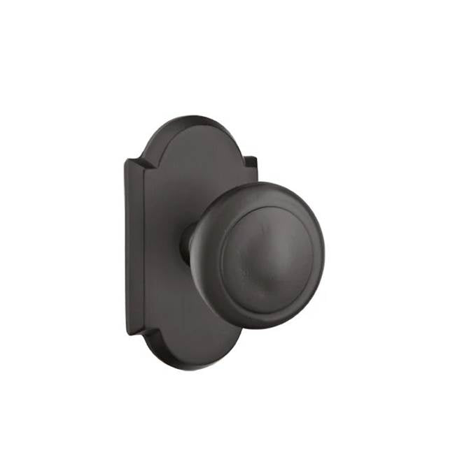 Emtek - Concealed, Passage, No.1 Rosette, Butte Knob, FB - Flat Black Bronze Patina