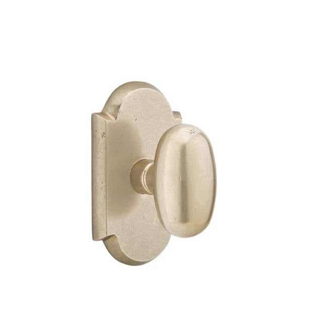 Emtek - Concealed, Passage, No.1 Rosette, Bronze Egg Knob, TWB - Tumbled White Bronze