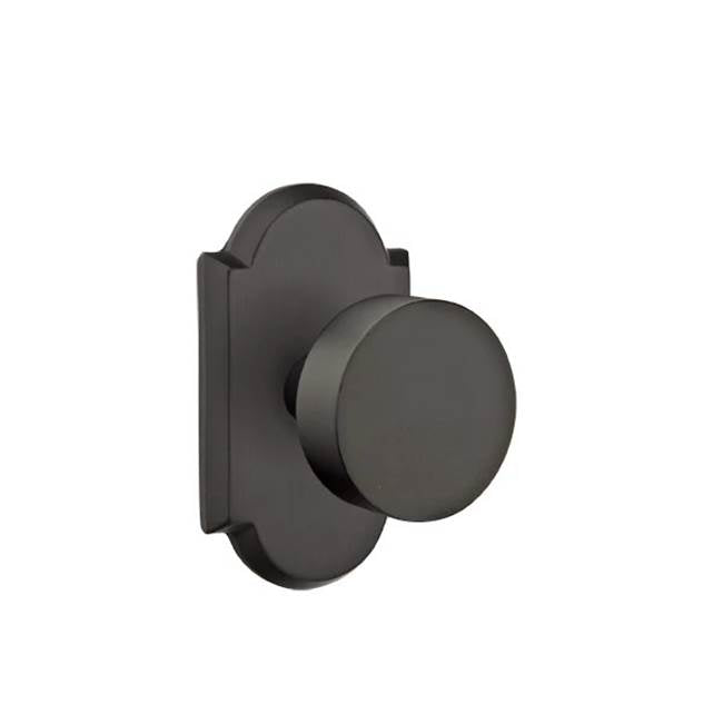 Emtek - Concealed, Privacy, No.1 Rosette, Bronze Round Knob, FB - Flat Black Bronze Patina