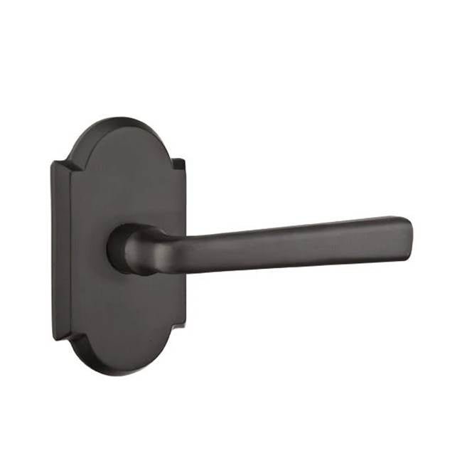 Emtek - Privacy, No.1 Rosette, Cimarron Lever, RH, FB - Flat Black Bronze Patina