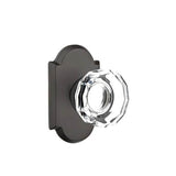 Emtek - Concealed, Privacy, No.1 Rosette, Lowell Crystal Knob, FB - Flat Black Bronze Patina