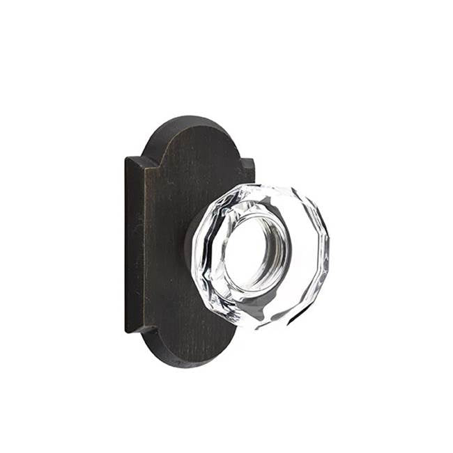 Emtek - Dummy, No.1 Rosette, Lowell Crystal Knob, MB - Medium Bronze Patina