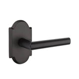 Emtek - Concealed, Privacy, No.1 Rosette, Mariposa Lever, FB - Flat Black Bronze Patina