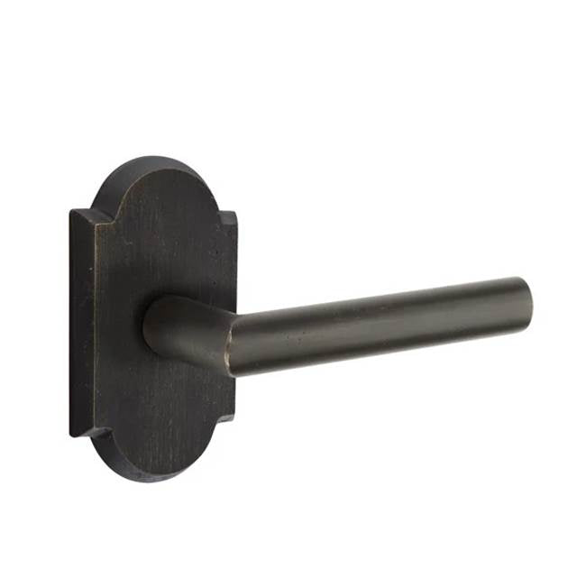 Emtek - Privacy, No.1 Rosette, Mariposa Lever, LH, MB - Medium Bronze Patina