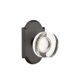 Emtek - Dummy, No.1 Rosette, Modern Disc Crystal Knob, FB - Flat Black Bronze Patina