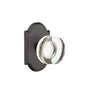 Emtek - Dummy, No.1 Rosette, Modern Disc Crystal Knob, FB - Flat Black Bronze Patina