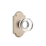 Emtek - Dummy, No.1 Rosette, Modern Disc Crystal Knob, TWB - Tumbled White Bronze