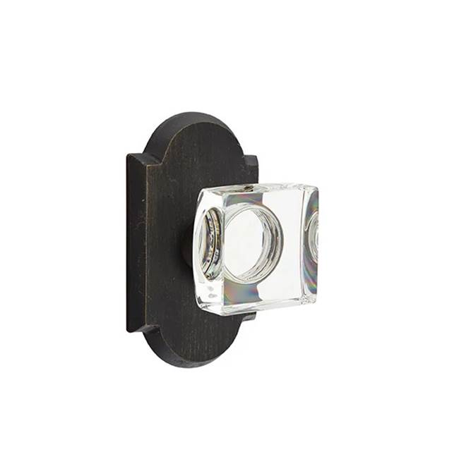 Emtek - Dummy, No.1 Rosette, Modern Square Crystal Knob, MB - Medium Bronze Patina