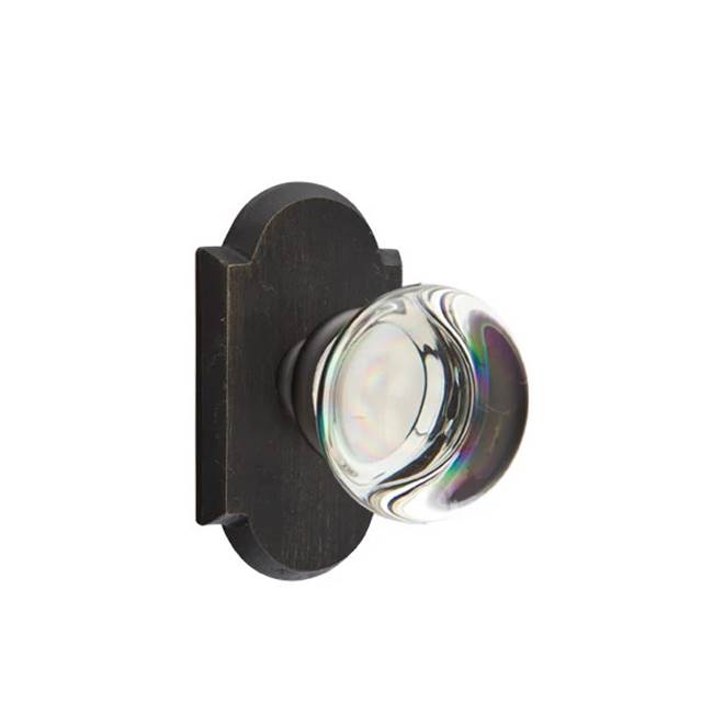 Emtek - Concealed, Privacy, No.1 Rosette, Providence Crystal Knob, MB - Medium Bronze Patina