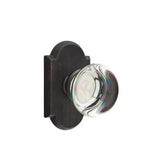 Emtek - Concealed, Privacy, No.1 Rosette, Providence Crystal Knob, MB - Medium Bronze Patina