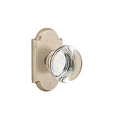 Emtek - Concealed, Privacy, No.1 Rosette, Providence Crystal Knob, TWB - Tumbled White Bronze
