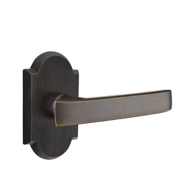 Emtek - Privacy, No.1 Rosette, Yuma Lever, LH, MB - Medium Bronze Patina