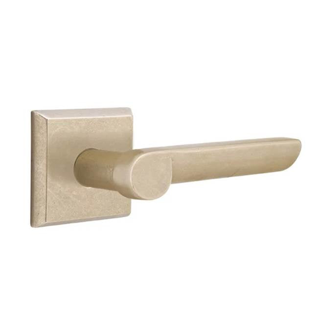Emtek - Privacy, No.6 Rosette, Aurora Lever, LH, TWB - Tumbled White Bronze