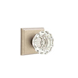 Emtek - Concealed, Privacy, No.6 Rosette, Astoria Clear Knob, TWB - Tumbled White Bronze