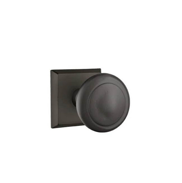 Emtek - Passage, No.6 Rosette, Butte Knob, FB - Flat Black Bronze Patina