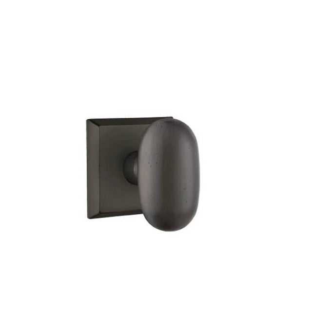 Emtek - Passage, No.6 Rosette, Bronze Egg Knob, FB - Flat Black Bronze Patina