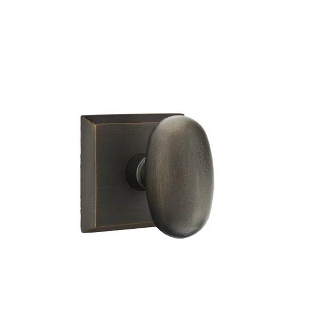Emtek - Concealed, Passage, No.6 Rosette, Bronze Egg Knob, MB - Medium Bronze Patina