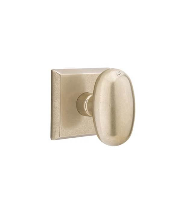 Emtek - Privacy, No.6 Rosette, Bronze Egg Knob, TWB - Tumbled White Bronze