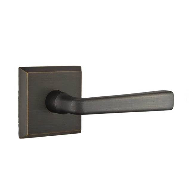 Emtek - Concealed, Privacy, No.6 Rosette, Cimarron Lever, MB - Medium Bronze Patina