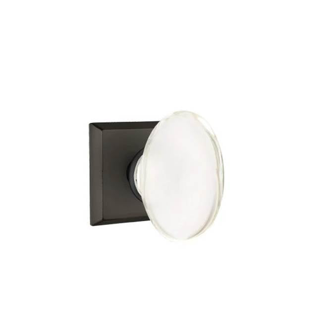 Emtek - Concealed, Passage, No.6 Rosette, Hampton Knob, FB - Flat Black Bronze Patina