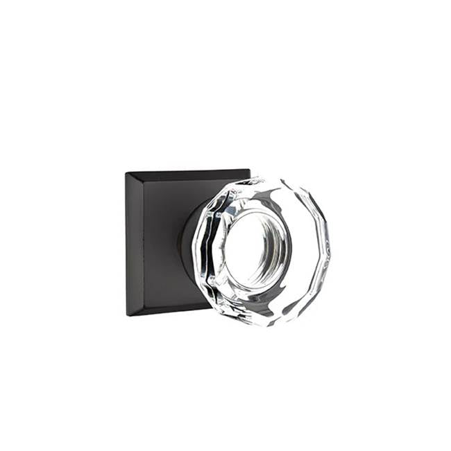 Emtek - Dummy, No.6 Rosette, Lowell Crystal Knob, FB - Flat Black Bronze Patina