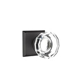 Emtek - Dummy, No.6 Rosette, Lowell Crystal Knob, FB - Flat Black Bronze Patina