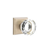 Emtek - Privacy, No.6 Rosette, Lowell Crystal Knob, TWB - Tumbled White Bronze