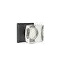 Emtek - Concealed, Privacy, No.6 Rosette, Modern Square Crystal Knob, FB - Flat Black Bronze Patina