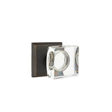 Emtek - Concealed, Privacy, No.6 Rosette, Modern Square Crystal Knob, MB - Medium Bronze Patina
