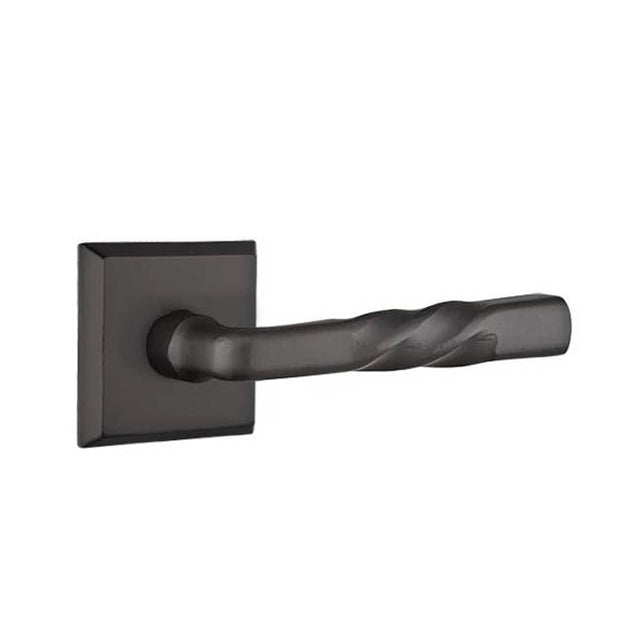 Emtek - Passage, No.6 Rosette, Montrose Lever, RH, FB - Flat Black Bronze Patina