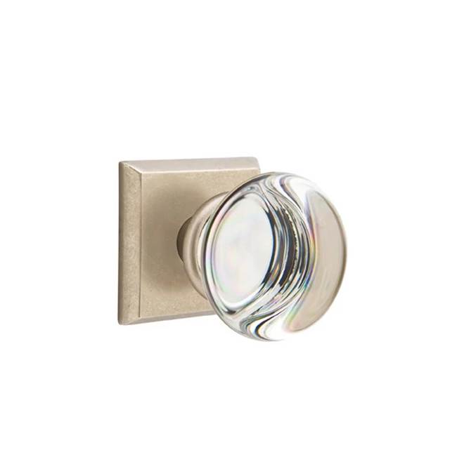 Emtek - Dummy, No.6 Rosette, Providence Crystal Knob, TWB - Tumbled White Bronze