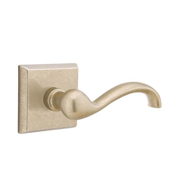 Emtek - Privacy, No.6 Rosette, Teton Lever, RH, TWB - Tumbled White Bronze