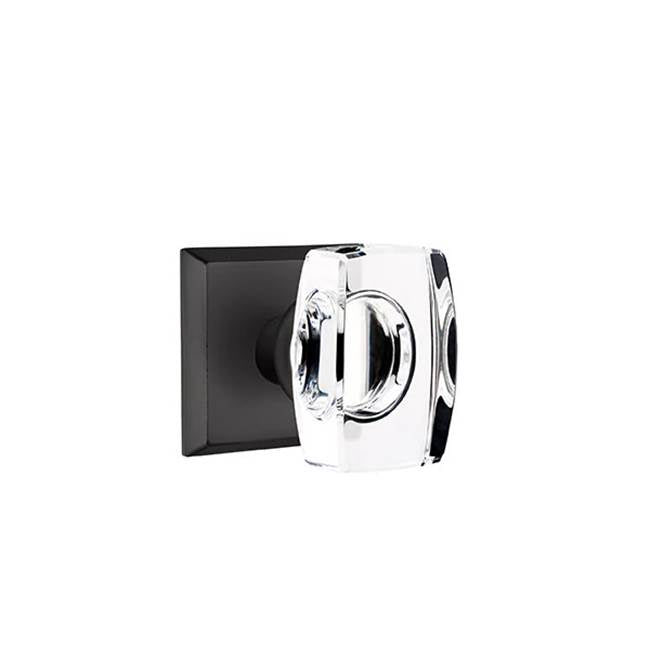 Emtek - Dummy, No.6 Rosette, Windsor Crystal Knob, FB - Flat Black Bronze Patina