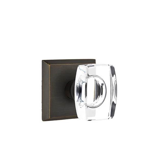 Emtek - Dummy, No.6 Rosette, Windsor Crystal Knob, MB - Medium Bronze Patina