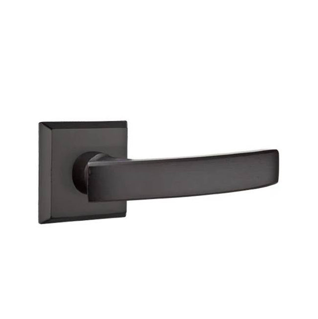 Emtek - Privacy, No.6 Rosette, Yuma Lever, LH, FB - Flat Black Bronze Patina