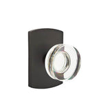 Emtek - Concealed, Privacy, No.4 Rosette, Modern Disc Crystal Knob, FB - Flat Black Bronze Patina