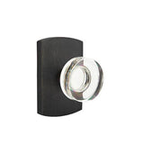 Emtek - Concealed, Privacy, No.4 Rosette, Modern Disc Crystal Knob, MB - Medium Bronze Patina