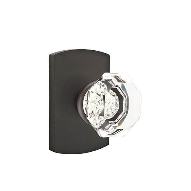 Emtek - Passage, No.4 Rosette, Old Town Clear Knob, FB - Flat Black Bronze Patina