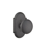 Emtek - Privacy, Wrought Steel No.1 Rosette, Jamestown Knob, FBS - Flat Black Steel