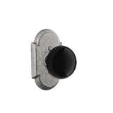 Emtek - Dummy, Wrought Steel No.1 Rosette, Madison Black Knob, SWS - Satin Steel