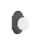 Emtek - Privacy, Wrought Steel No.1 Rosette, Madison Ivory Knob, FBS - Flat Black Steel