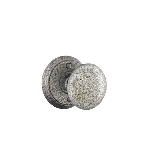 Emtek - Privacy, Wrought Steel No.2 Rosette, Jamestown Knob, SWS - Satin Steel